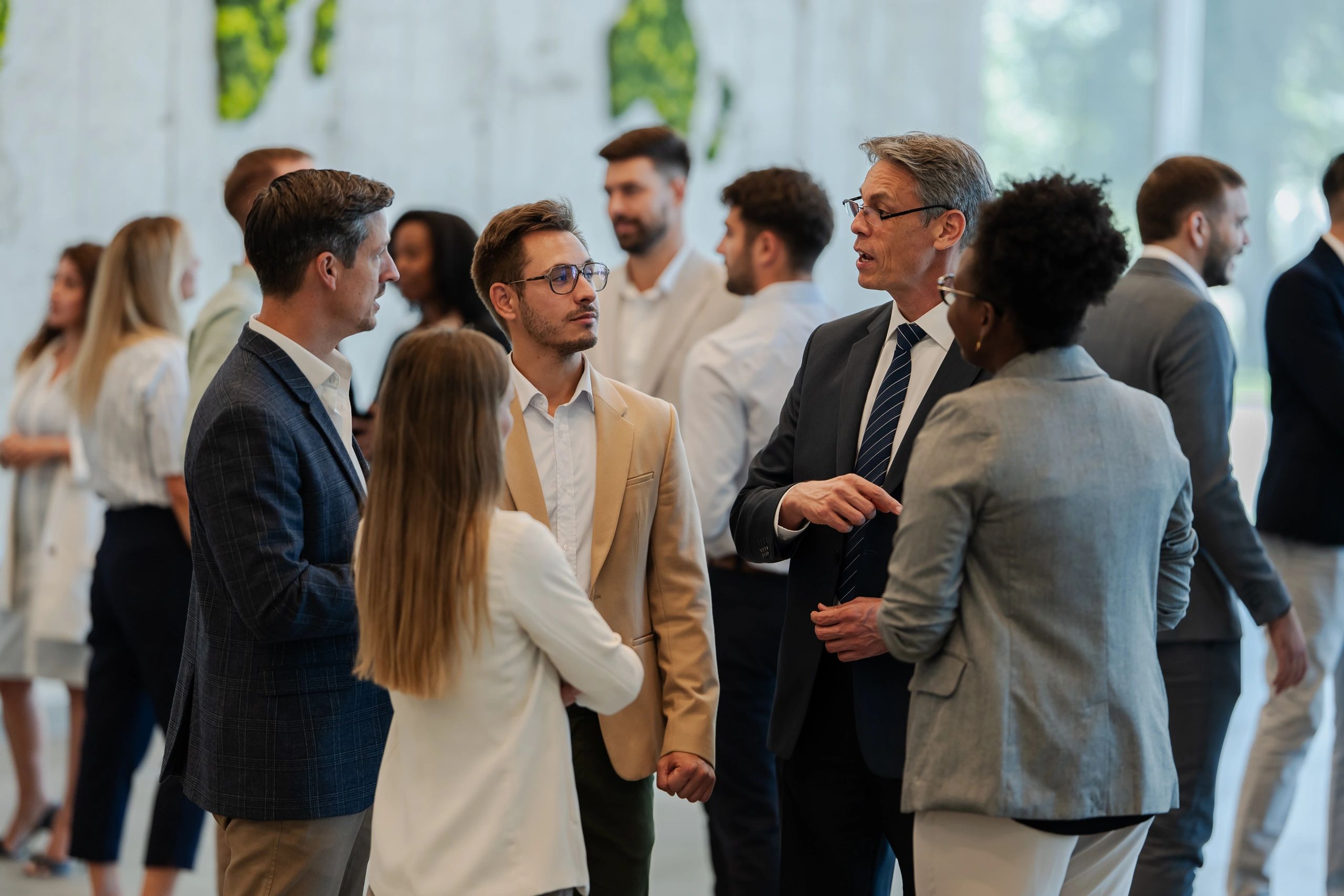 Business guests networking at a professional event